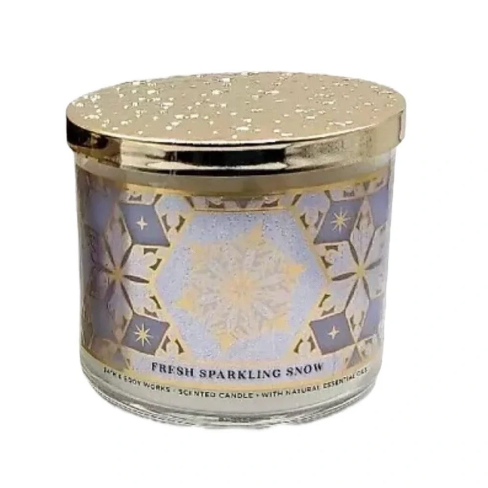 Bath & Body Works Fresh Sparkling Snow 3-Wick Jar Candle, 14.5 oz NEW